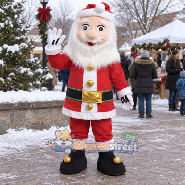 Santa Claus Mascot Costume with Red Suit and Red Hat