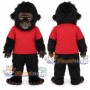 Black Chimpanzee Mascot Costume with Red Shirt