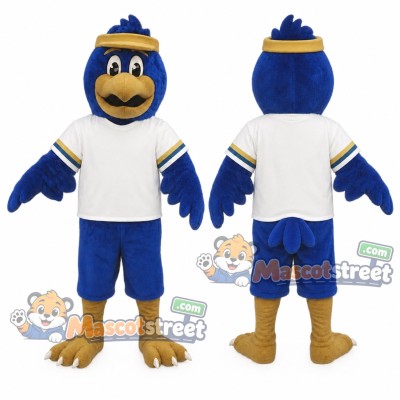 Blue Falcon Mascot Costume with White Shirt and Blue Shorts Blue Falcon Mascot Costume with White Shirt and Blue Shorts