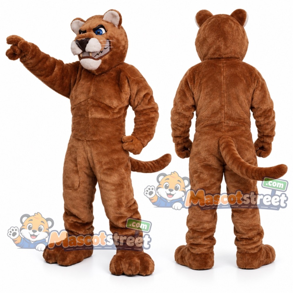 Brown Cougar Mascot Costume Brown Cougar Mascot Costume