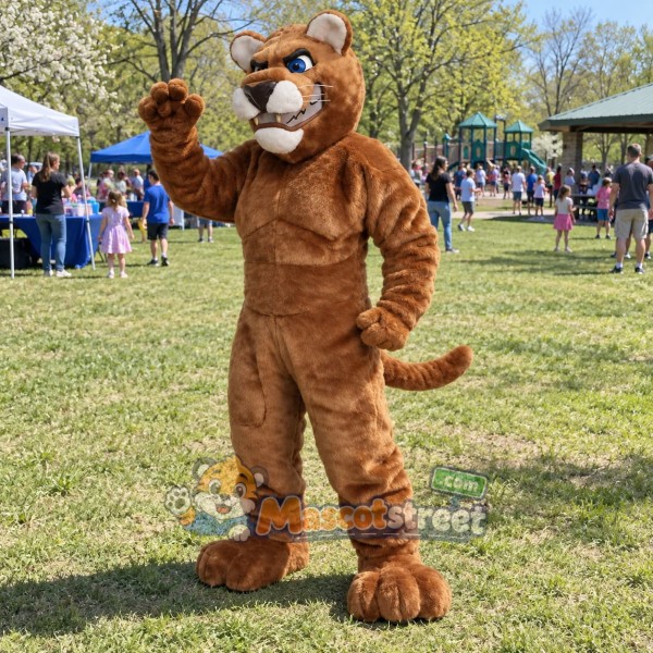 Brown Cougar Mascot Costume