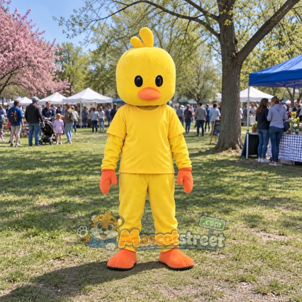Yellow Duck Mascot Costume with Yellow Suit