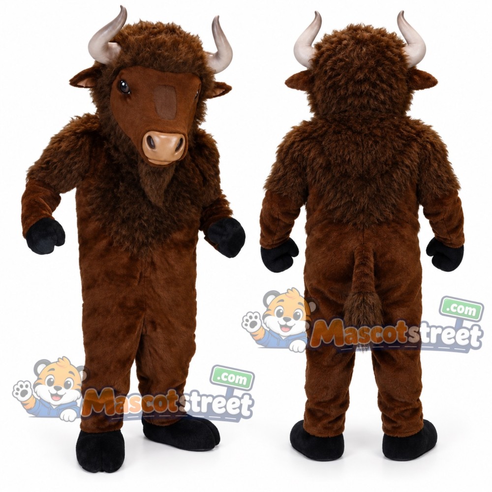 Brown Bison Mascot Costume Brown Bison Mascot Costume