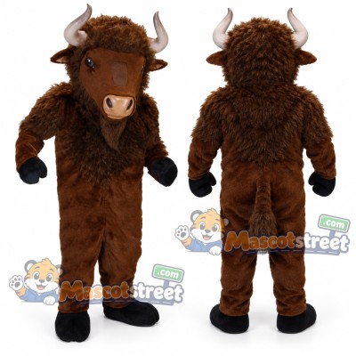 Brown Bison Mascot Costume Brown Bison Mascot Costume