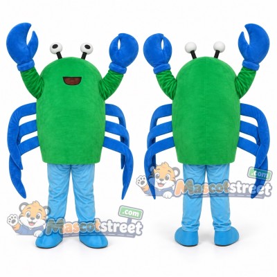 Blue Crab Mascot Costume with Green Vest Blue Crab Mascot Costume with Green Vest