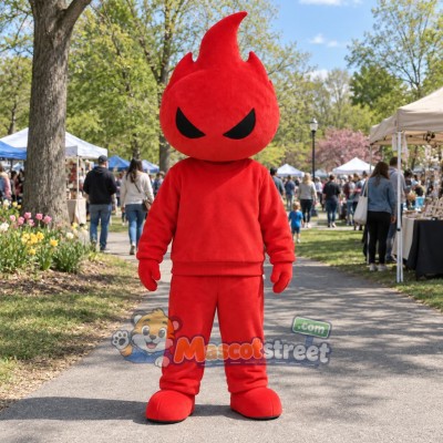 Red Flame Mascot Costume Red Flame Mascot Costume
