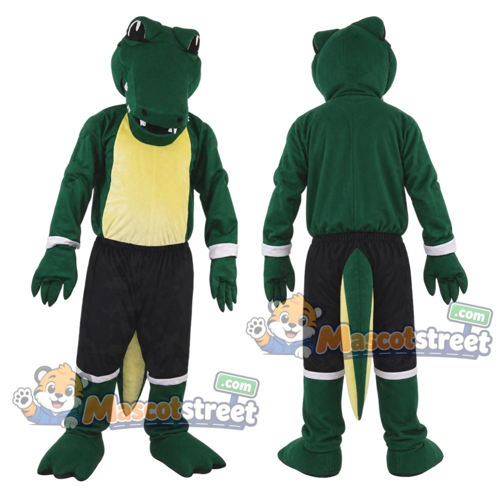 Green Crocodile Mascot Costume with Black Shorts Green Crocodile Mascot Costume with Black Shorts