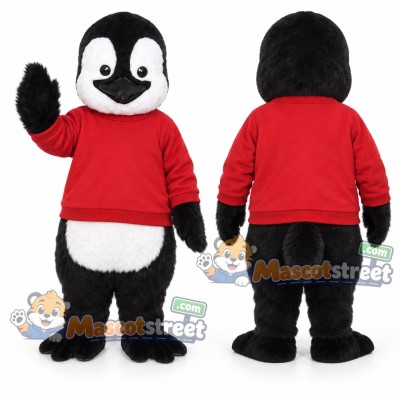 Penguin Mascot Costume with Red Sweater