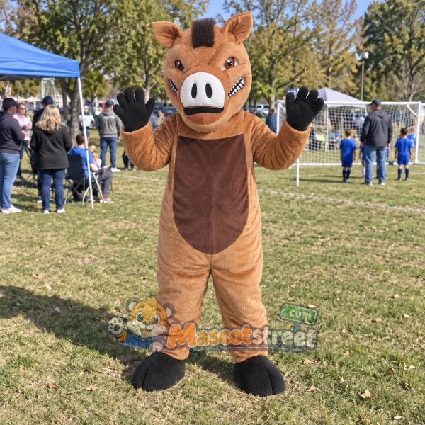 Brown Boar Mascot Costume Brown Boar Mascot Costume