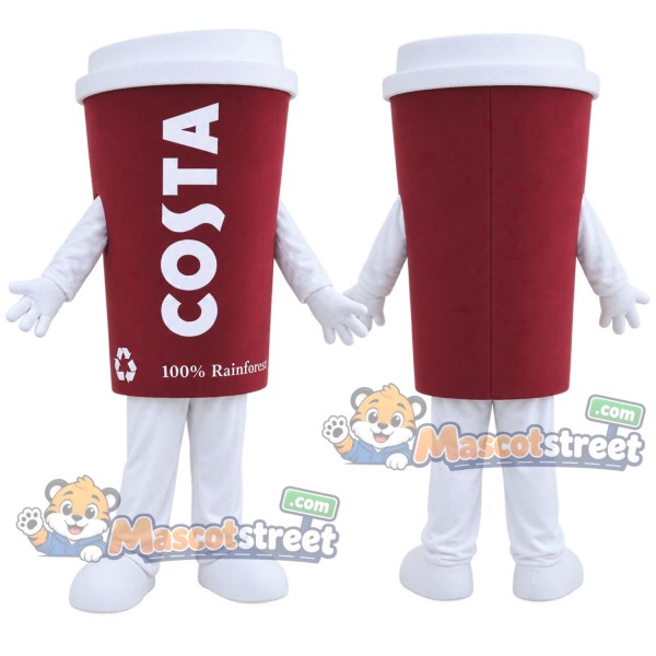 Red Coffee Cup Mascot Costume