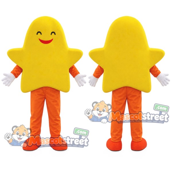 Yellow Star Mascot Costume with Orange Trousers