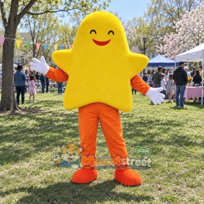 Yellow Star Mascot Costume with Orange Trousers Yellow Star Mascot Costume with Orange Trousers