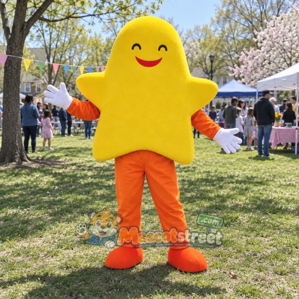 Yellow Star Mascot Costume with Orange Trousers