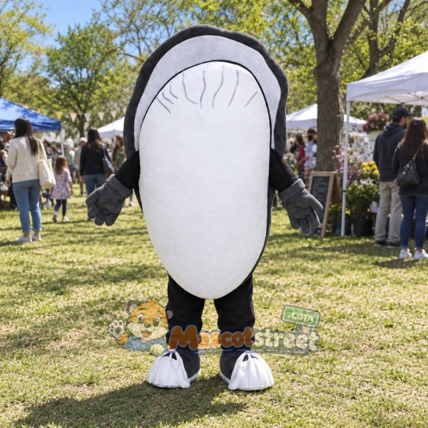 Black and White Oyster Mascot Costume