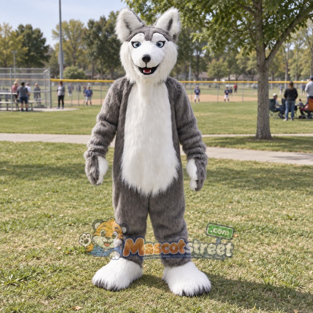 Gray Wolf Mascot Costume Gray Wolf Mascot Costume