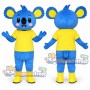 Blue Koala Mascot Costume with Yellow Shirt