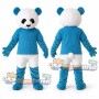 Blue and White Panda Mascot Costume with Blue Shirt