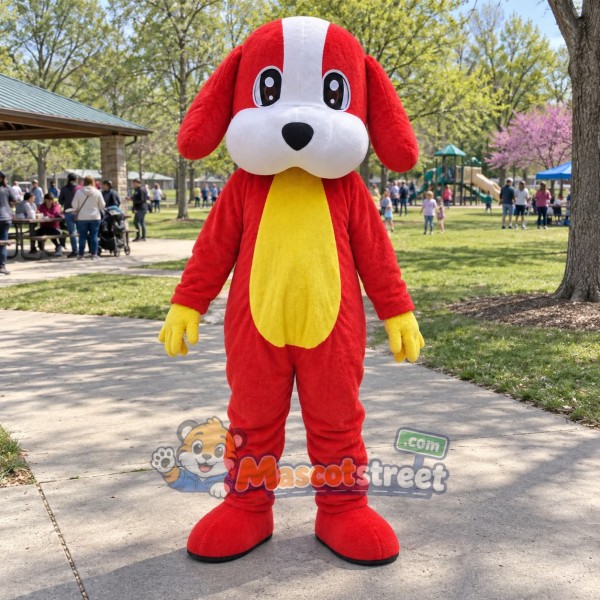 Red Dog Mascot Costume