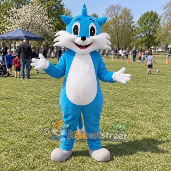 Blue Cat Mascot Costume