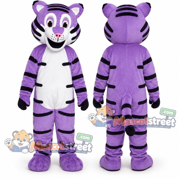 Purple Tiger Mascot Costume