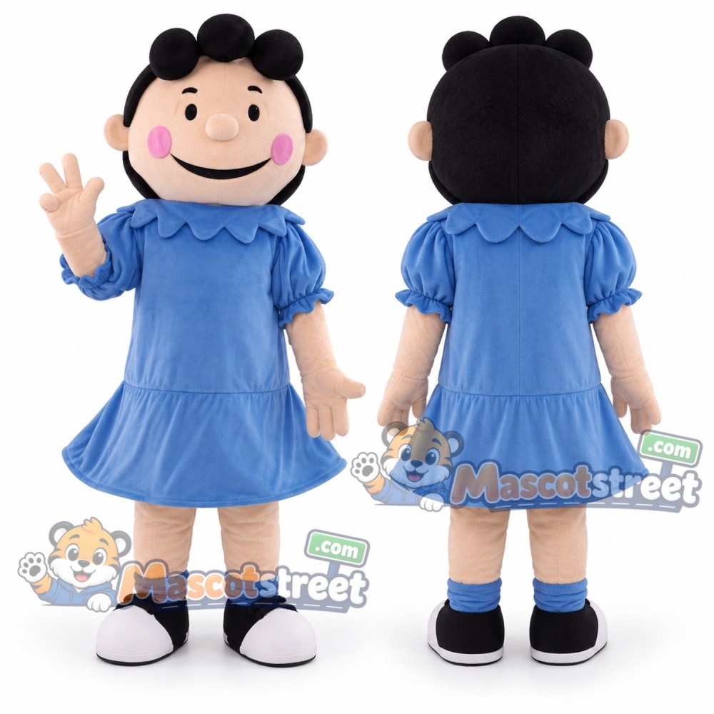 Girl Mascot Costume with Blue Dress