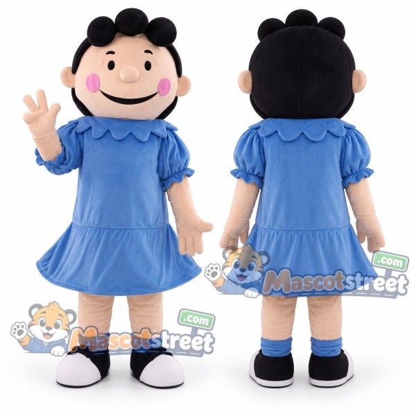 Girl Mascot Costume with Blue Dress