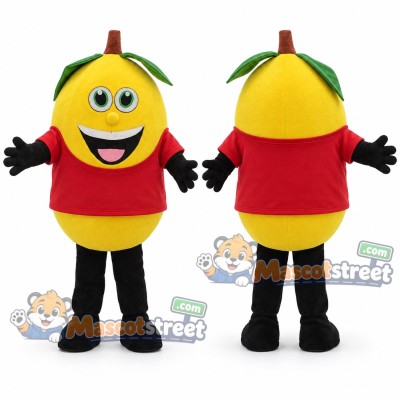 Yellow Lemon Mascot Costume with Red Shirt Yellow Lemon Mascot Costume with Red Shirt