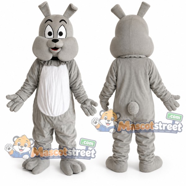 Gray Rabbit Mascot Costume with White Belly