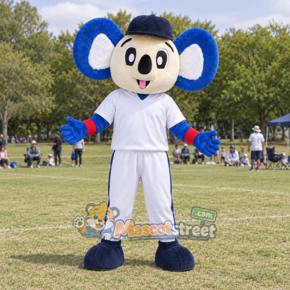 Blue Mouse Mascot Costume with White Uniform Blue Mouse Mascot Costume with White Uniform