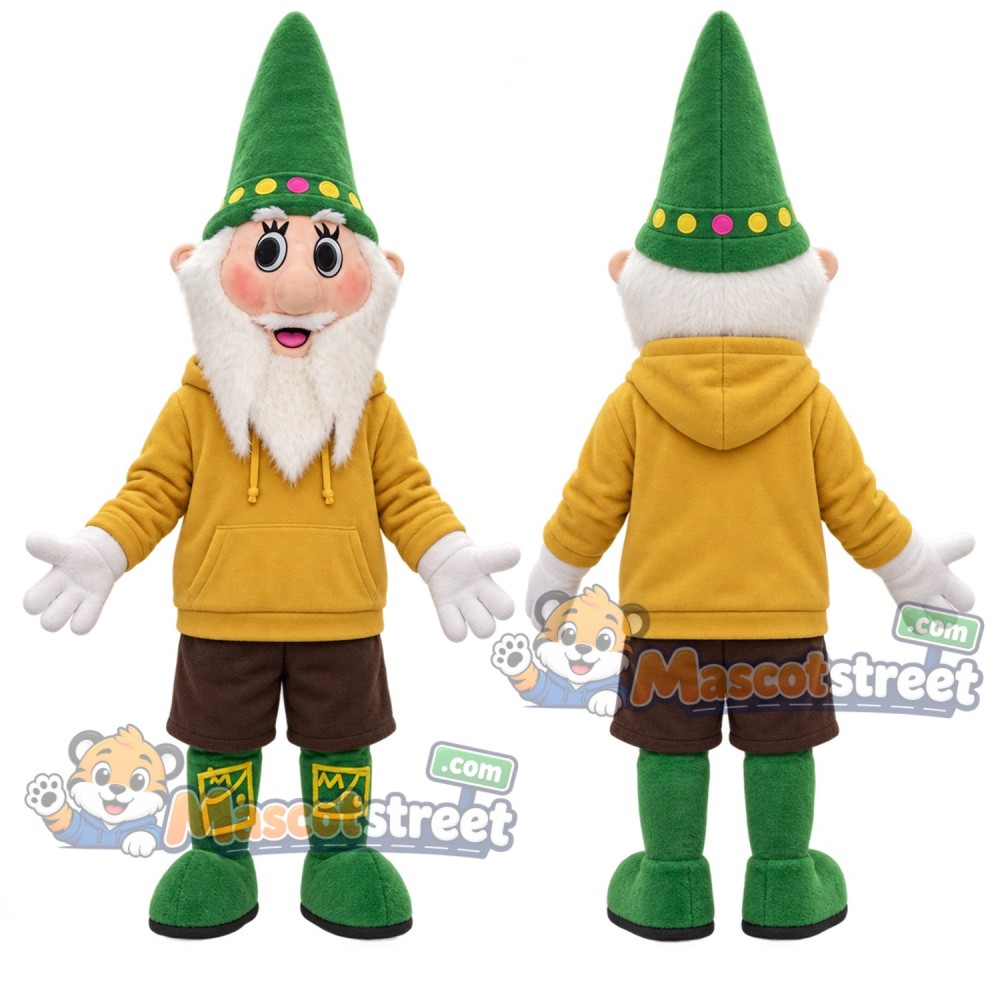 Christmas Elf Mascot Costume with Yellow Jacket and Green Hat Christmas Elf Mascot Costume with Yellow Jacket and Green Hat