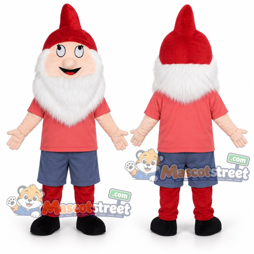 Santa Claus Mascot Costume with Coral Shirt and Blue Shorts Santa Claus Mascot Costume with Coral Shirt and Blue Shorts