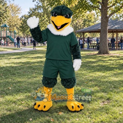 Dark Green Eagle Mascot Costume with Green Shirt and Shorts Dark Green Eagle Mascot Costume with Green Shirt and Shorts