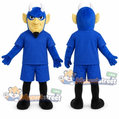 Blue Monkey Mascot Costume with Blue Uniform and Crown Blue Monkey Mascot Costume with Blue Uniform and Crown