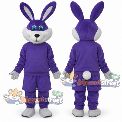 Purple Rabbit Mascot Costume with Purple Shirt and Pants Purple Rabbit Mascot Costume with Purple Shirt and Pants