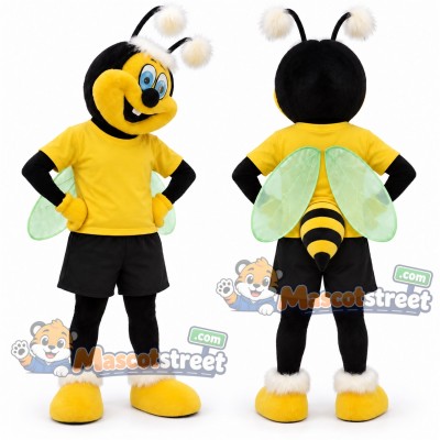 Yellow Bee Mascot Costume with Yellow Shirt and Black Shorts Yellow Bee Mascot Costume with Yellow Shirt and Black Shorts