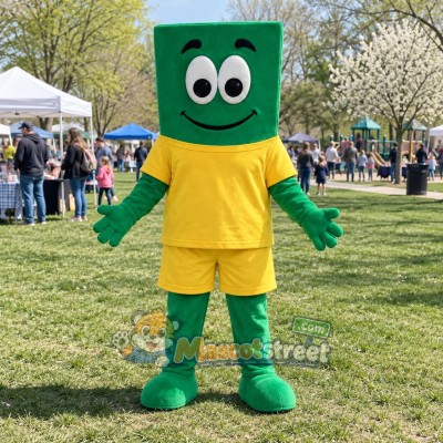 Green Book Mascot Costume with Yellow Shirt and Shorts Green Book Mascot Costume with Yellow Shirt and Shorts