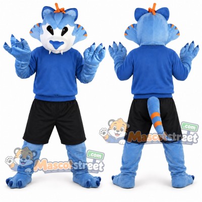 Blue Cobra Mascot Costume with Blue Sweatshirt and Black Shorts Blue Cobra Mascot Costume with Blue Sweatshirt and Black Shorts