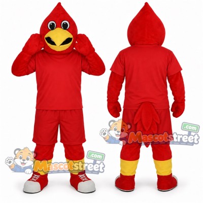 Red Bird Mascot Costume with Red Shirt and Shorts Red Bird Mascot Costume with Red Shirt and Shorts
