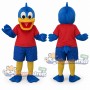 Blue Duck Mascot Costume with Red Shirt and Blue Shorts