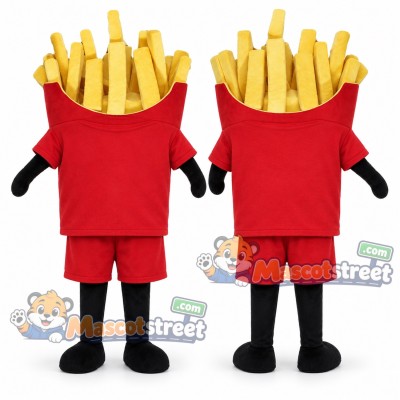 French Fries Mascot Costume with Red Shirt and Shorts French Fries Mascot Costume with Red Shirt and Shorts