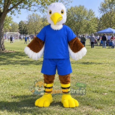 Bald Eagle Mascot Costume with Blue Shirt and Shorts Bald Eagle Mascot Costume with Blue Shirt and Shorts
