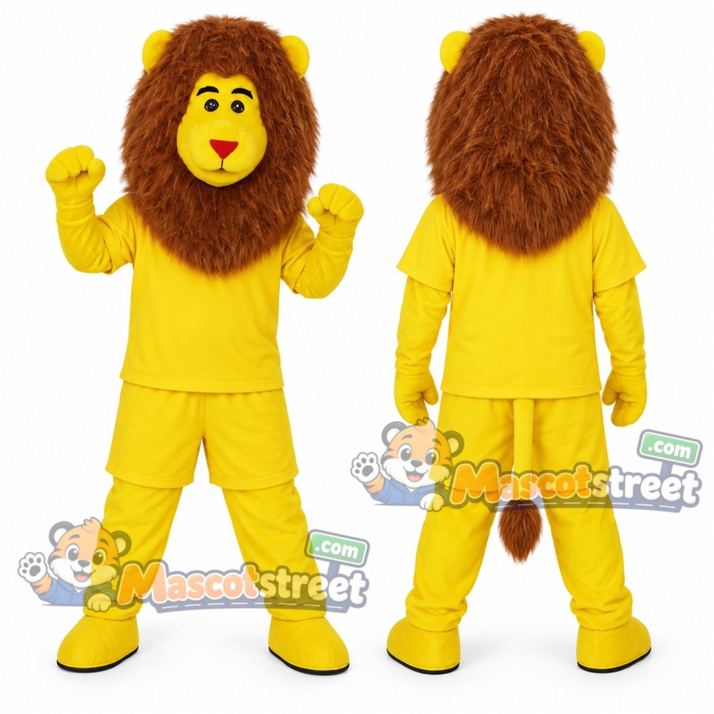Yellow Lion Mascot Costume with Yellow Shirt and Pants Yellow Lion Mascot Costume with Yellow Shirt and Pants
