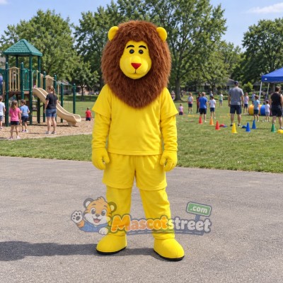 Yellow Lion Mascot Costume with Yellow Shirt and Pants Yellow Lion Mascot Costume with Yellow Shirt and Pants