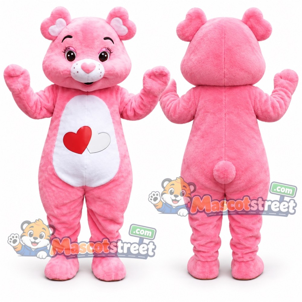 Pink Bear Mascot Costume Pink Bear Mascot Costume