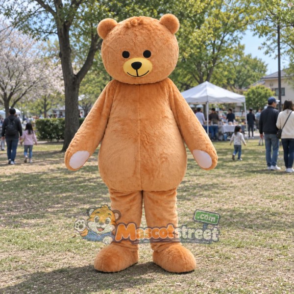 Tan Bear Mascot Costume