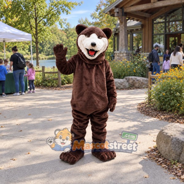 Brown Grizzly Bear Mascot Costume