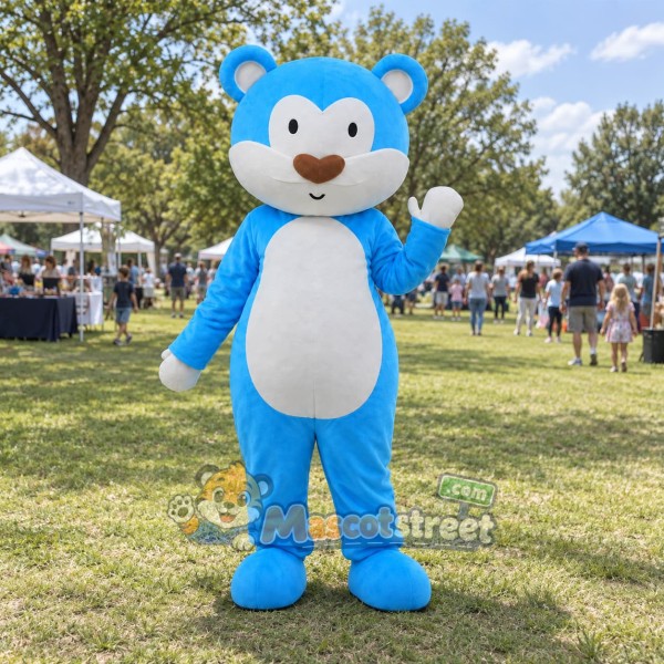 Blue Bear Mascot Costume