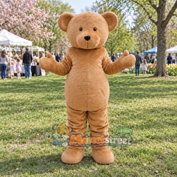 Tan Bear Mascot Costume