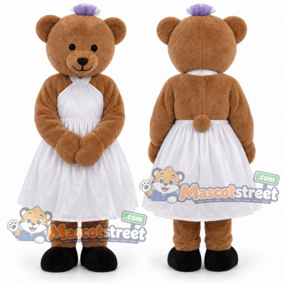 Brown Bear Mascot Costume with White Tutu Brown Bear Mascot Costume with White Tutu