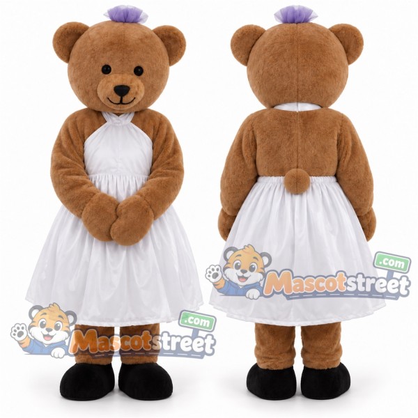 Brown Bear Mascot Costume with White Tutu